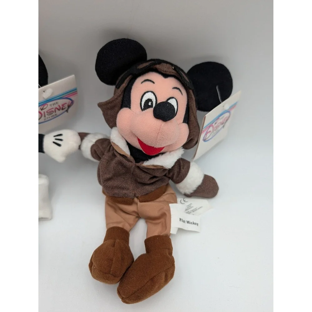 Disney Plush Bean Bag Toga Pilot Mickey Mouse Lot Stuffed Animal Toy